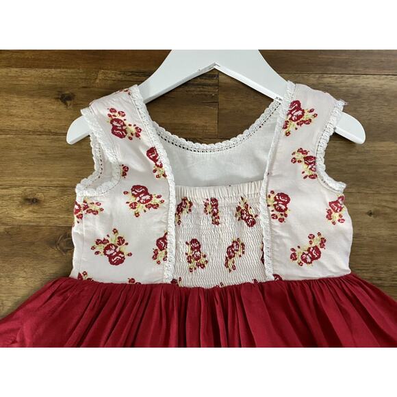 SweetHoney (Whim & Wander) OC Tiny Dancer Sleeveless Floral Dress Red Cream 4T - Picture 11 of 11